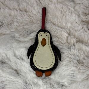 Leather Penguin Bag Charm/Ornament. Made in Italy